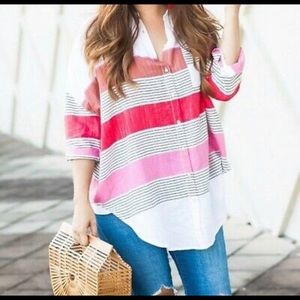 Anthropologie Holding Horses Stripe Button Down